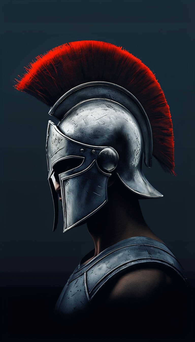 Minimalist Spartan Helmet Illustration on Navy Phone Case Cover