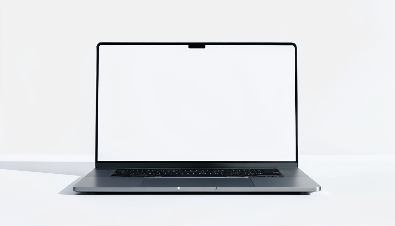 Sleek Modern Laptop with Blank Screen Studio Mockup