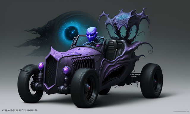 A very strange looking creature driving a hotrod car by Catrocks ...