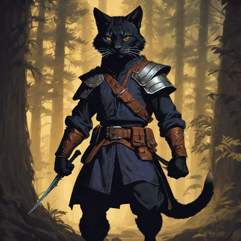 A black Tabaxi ranger from Dungeons and Dragons by Eduardo Lucio ...