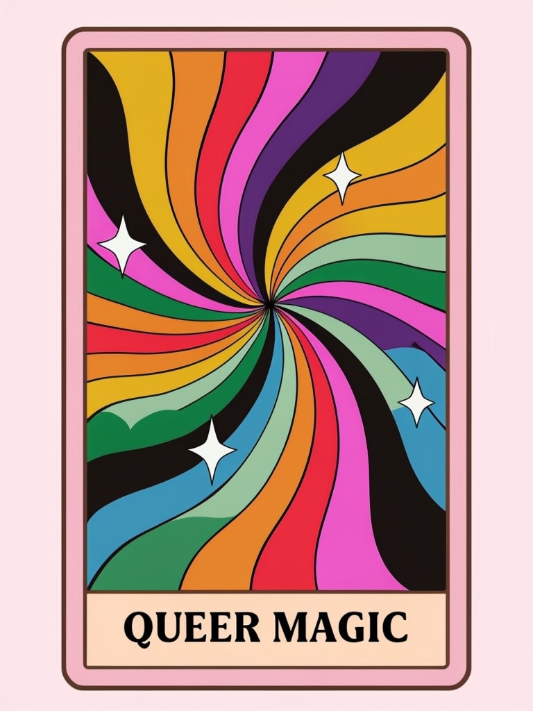 Vibrant Queer Magic Tarot Card Design Sticker