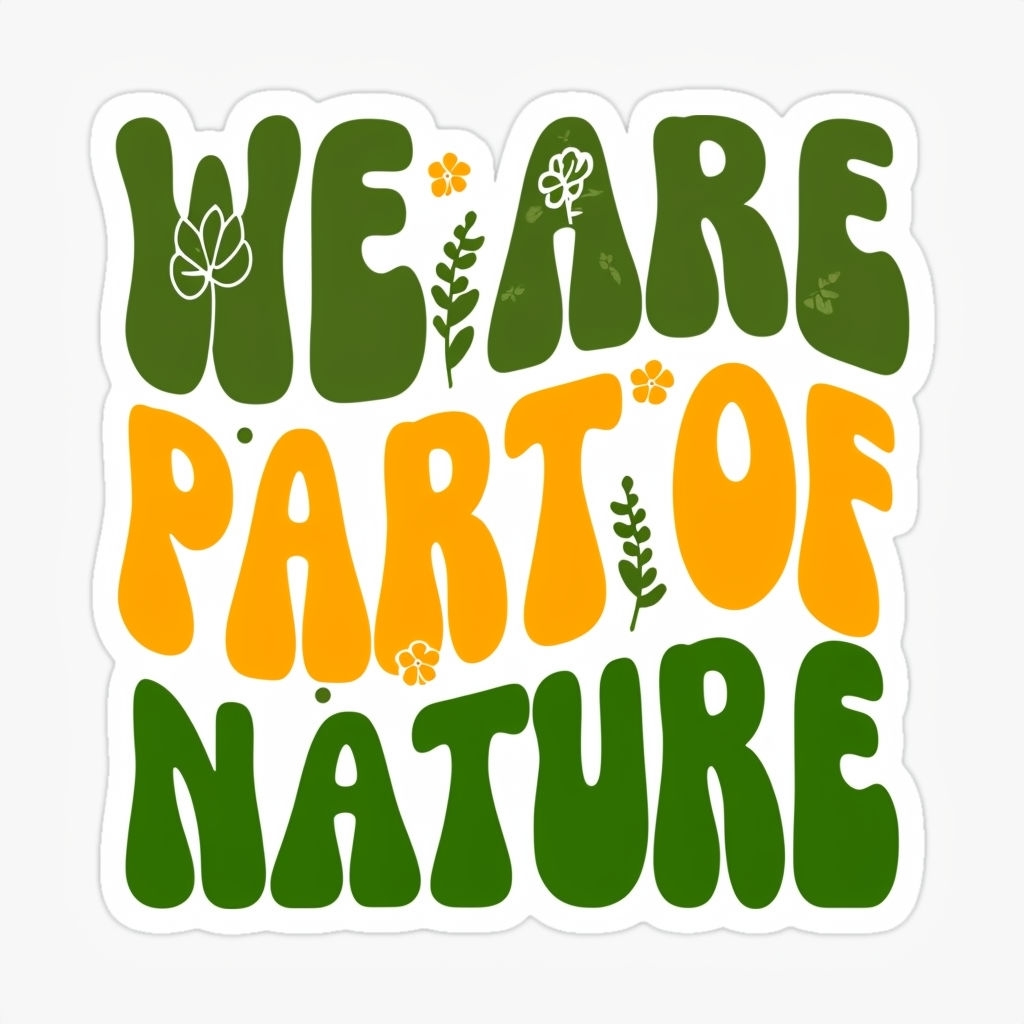 We Are Part of Nature Motivational Sticker Design