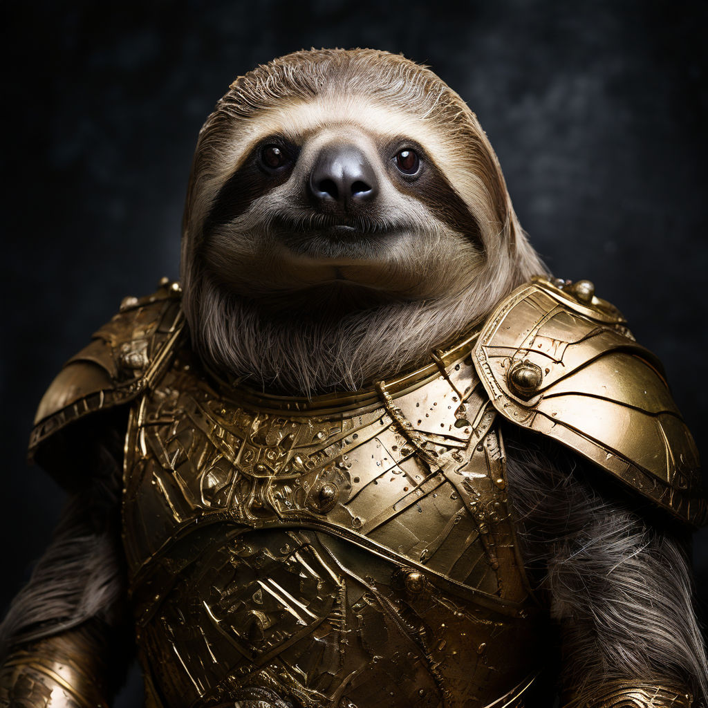 Portrait of a hybrid sloth-human dressed in armor by Brooklyn Nantario ...