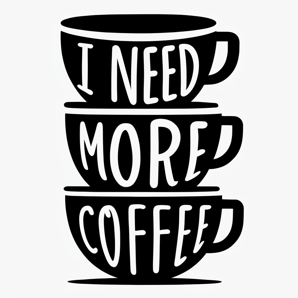 Minimalist Black and White Coffee Cups Typography Mug