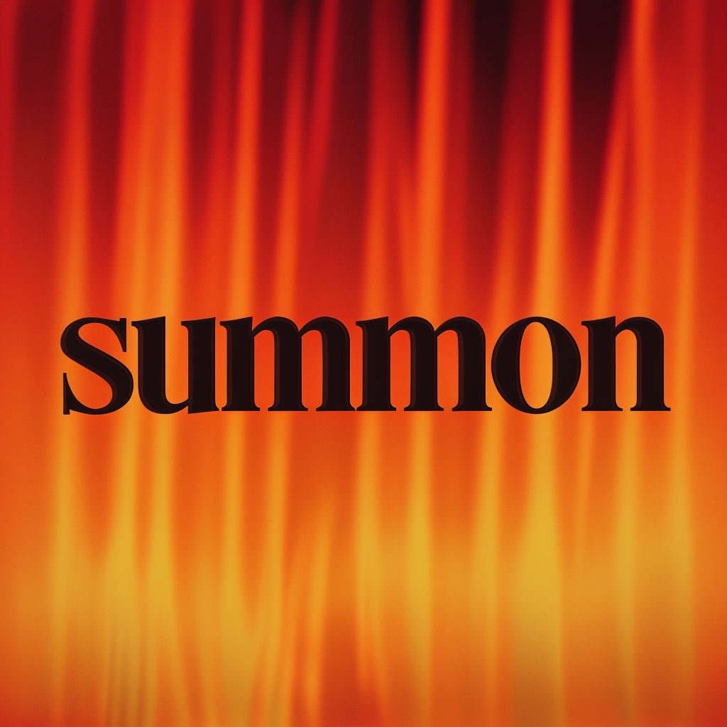 Bold Summon Text with Fiery Gradient Background Spotify Album Cover