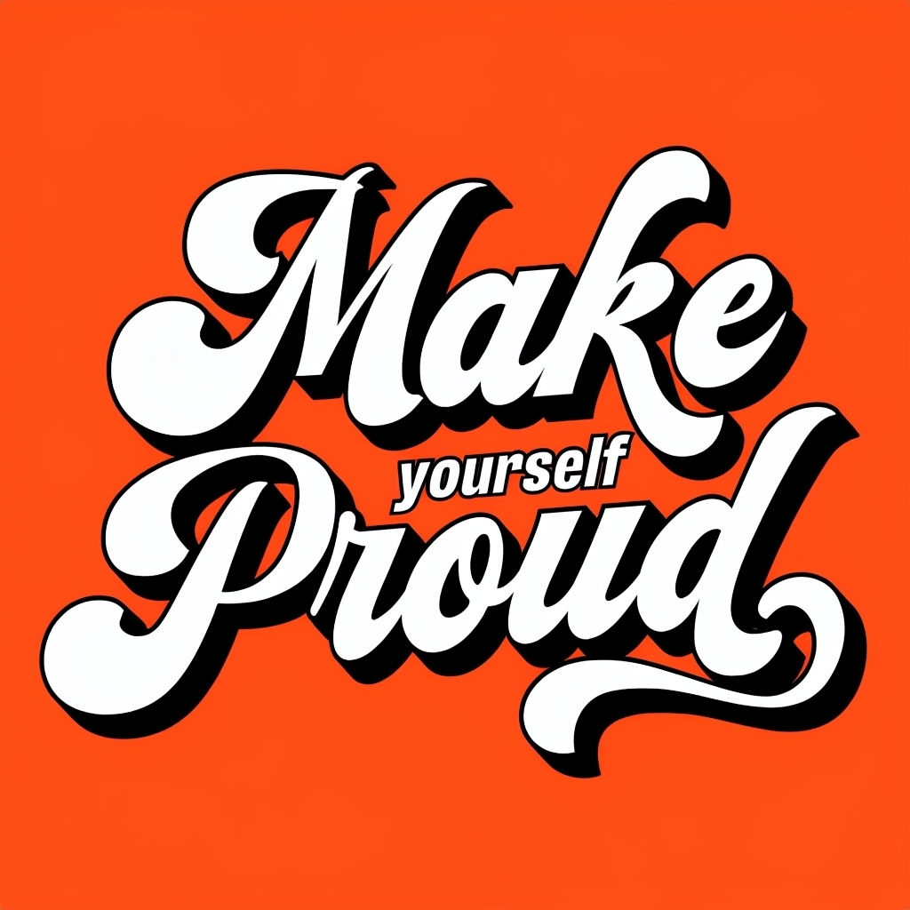 Make Yourself Proud Retro Typography Sticker
