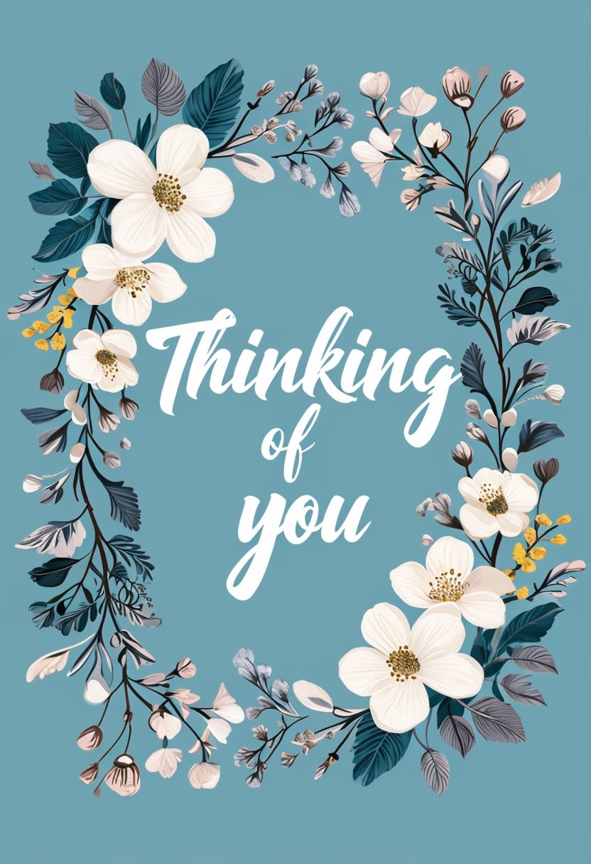 Elegant Thinking of You Floral Card Design for Heartfelt Messages Card