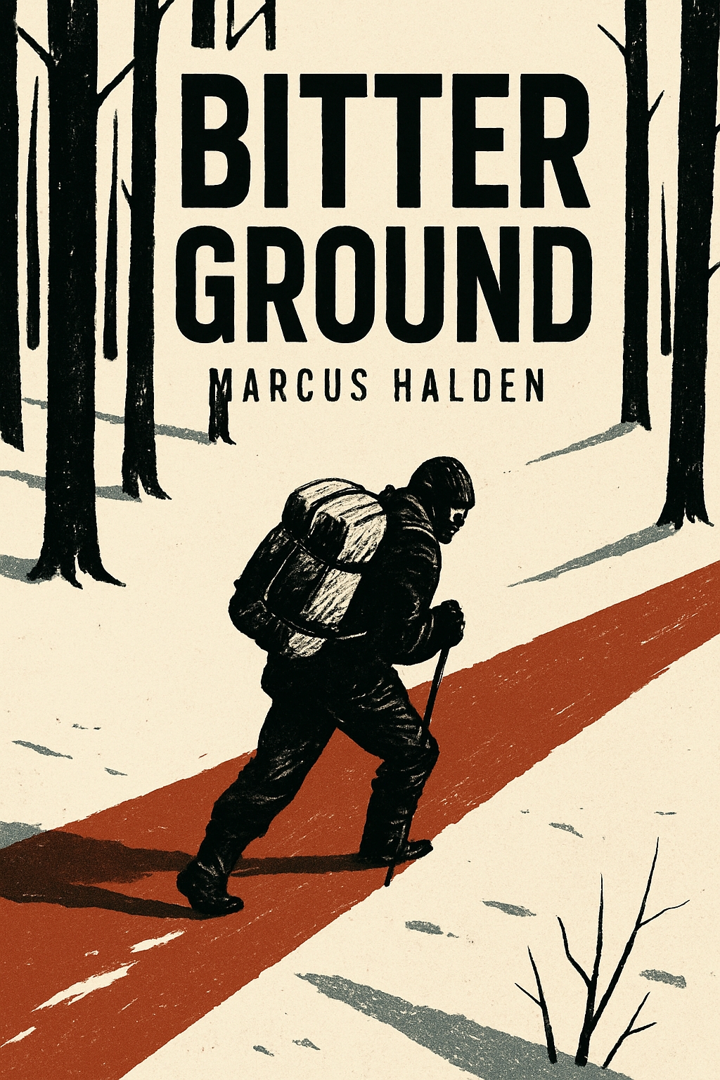 Bitter Ground Vintage Woodcut Style EBook Cover by Marcus Halden