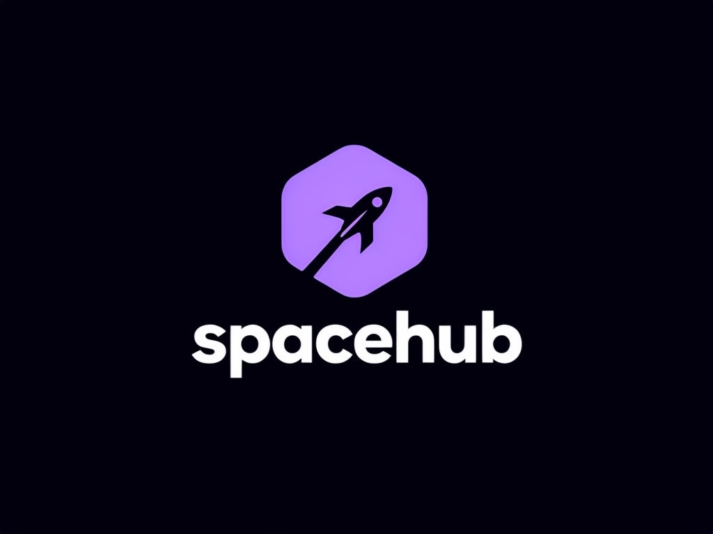 Minimalist Lavender Rocket Logo for Spacehub Brand Logo