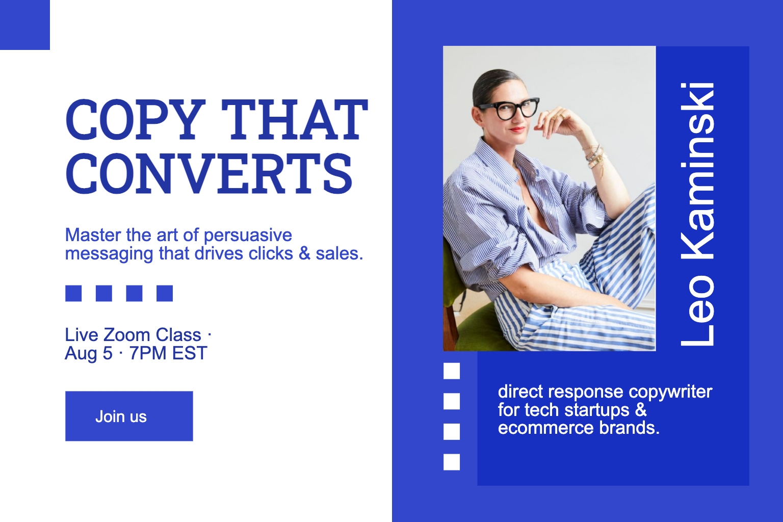 Effective Copywriting Class Promotional Banner Design
