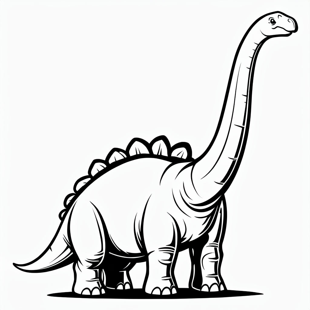 Gentle Brontosaurus Coloring Page for Kids