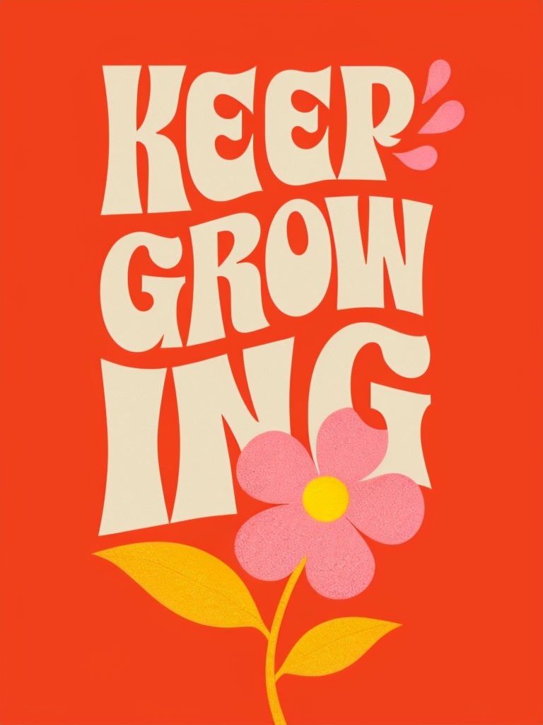 Keep Growing Motivational Graphic Design Poster
