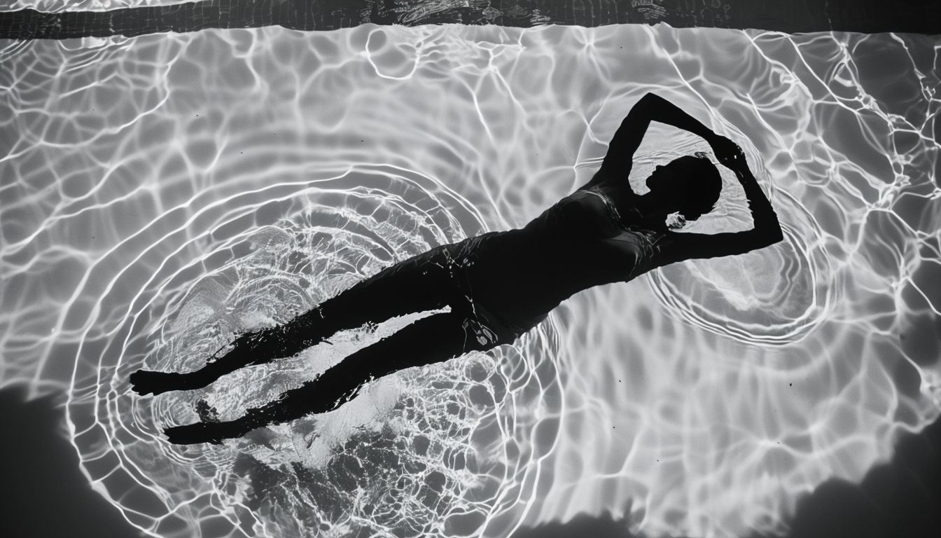 Abstract Black and White Swimming Pool Shadow Photography Virtual Background