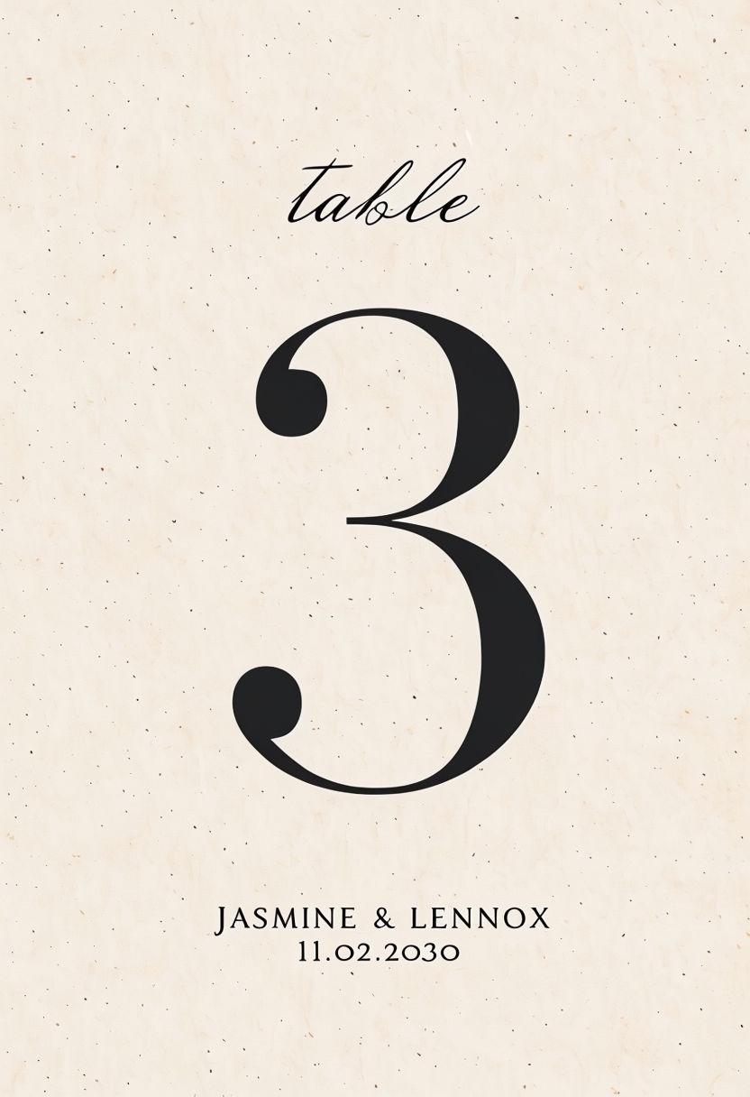 Elegant Minimalist Table Number Design for Events Sign