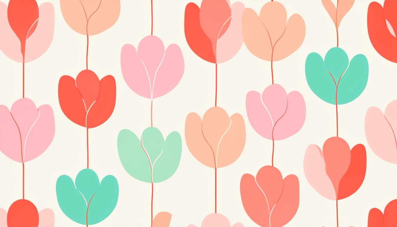 Pastel Floral Abstract Minimalist Pattern Virtual Background