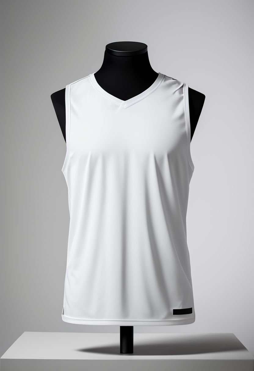 Minimalist White Athletic Jersey Display Mockup