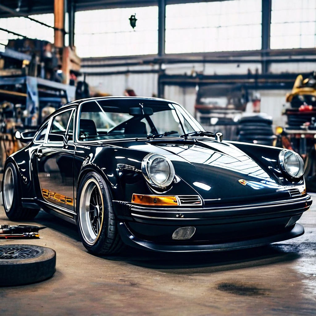 Wide fenders of the Porsche 911 in a workshop by Daniel Ramírez ...