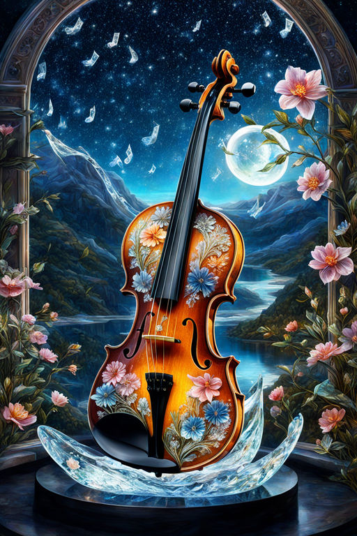 "A whimsically beautiful violin by Викa Бибарсова - Playground