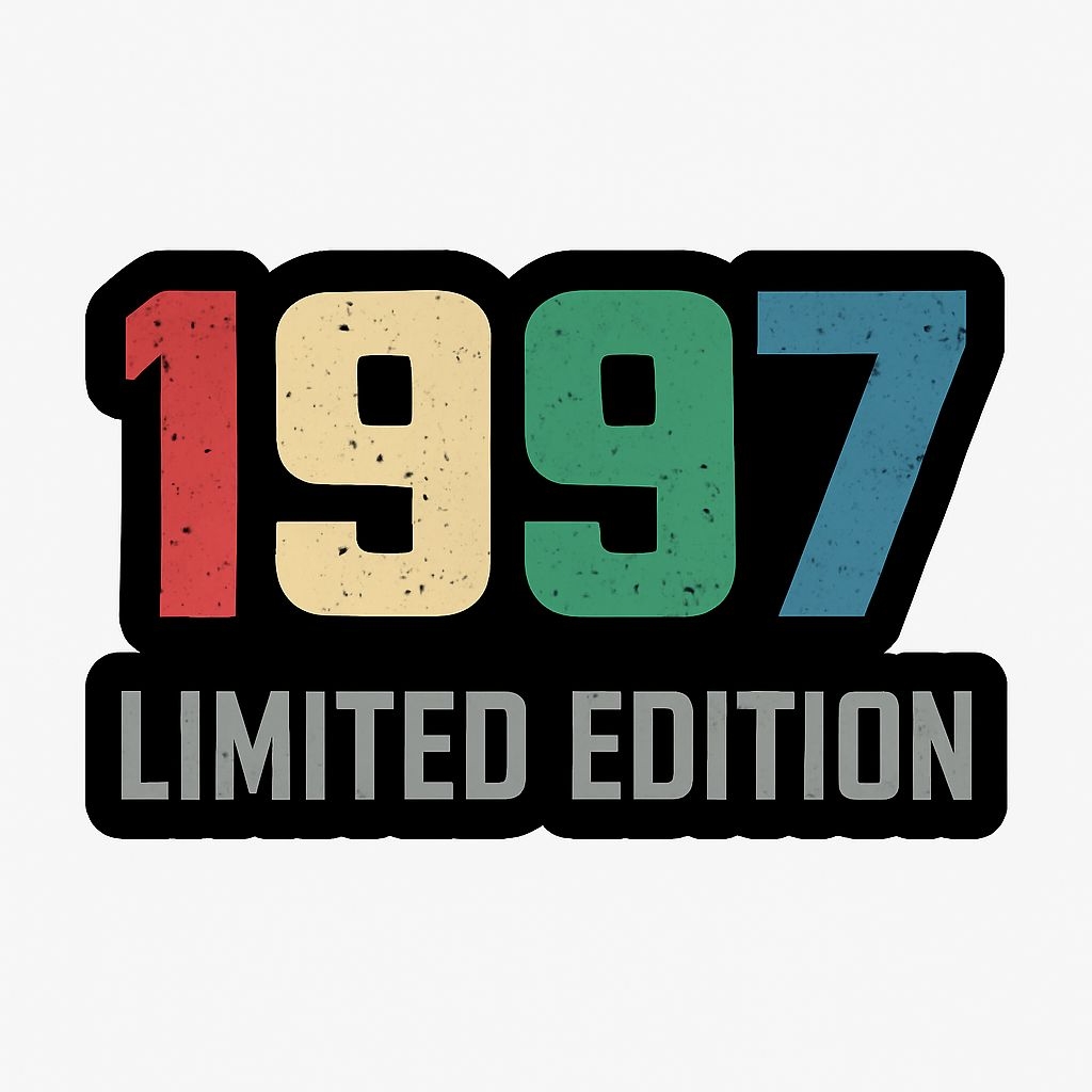 Vibrant Retro 1997 Limited Edition Bold Numbers Sticker