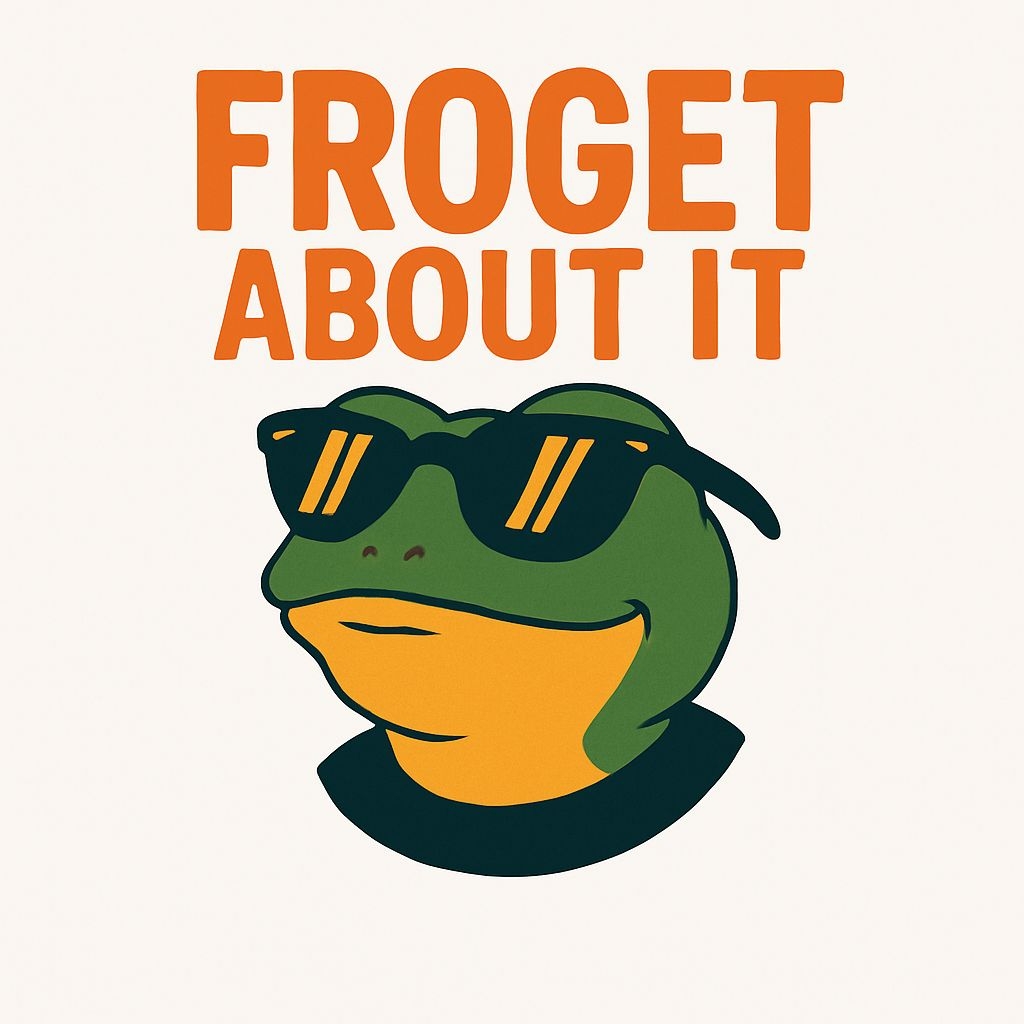 Cool Cartoon Frog with Sunglasses and Fun Text Sticker