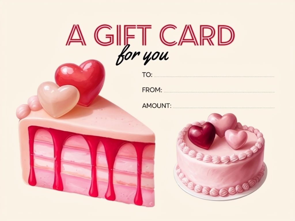 Warm Beige Heart Cake Gift Card Design for Special Occasions Cards & Invites