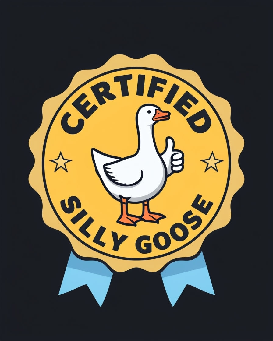 Certified Silly Goose Cartoon Seal T-Shirt