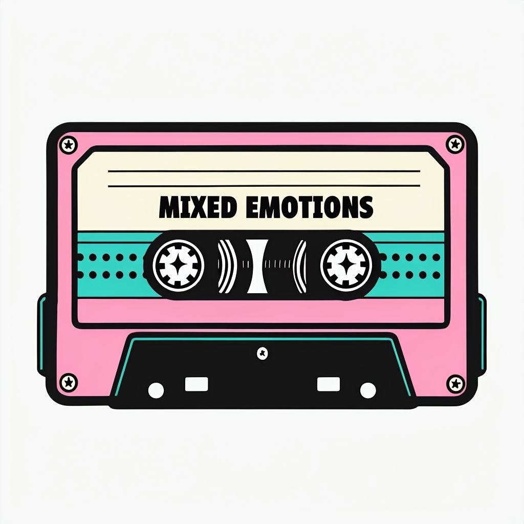 Vibrant Retro Mixed Emotions Cassette Tape T-Shirt