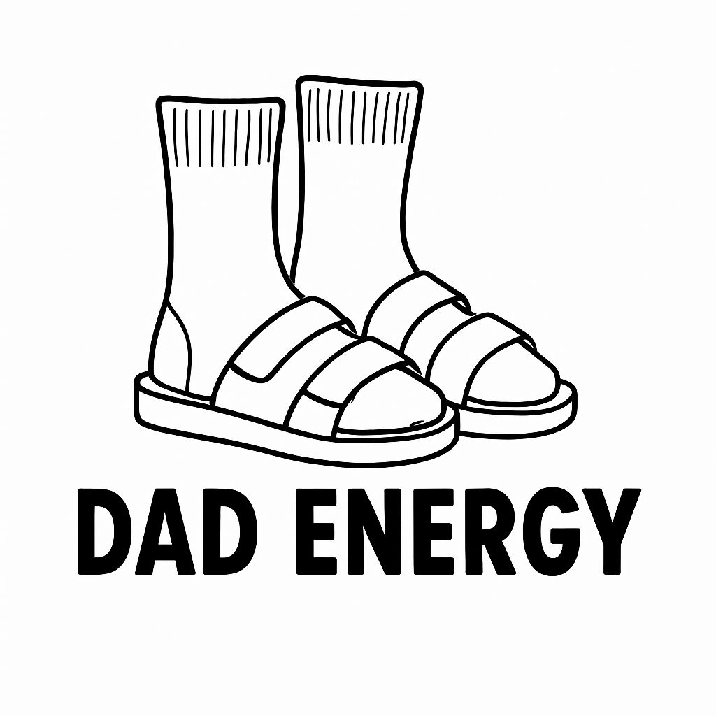 Dad Energy Socks to Sandals Humor Sticker