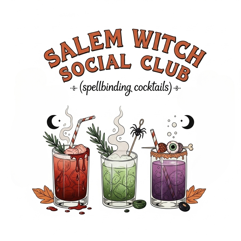 Spellbinding Salem Witch Cocktail Club T-Shirt