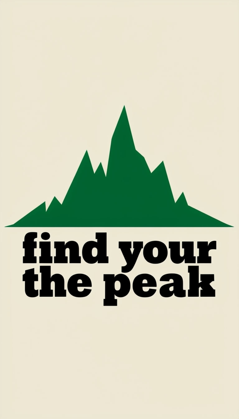 Minimalist Mountain Range with Find Your Peak Text Phone Case Cover