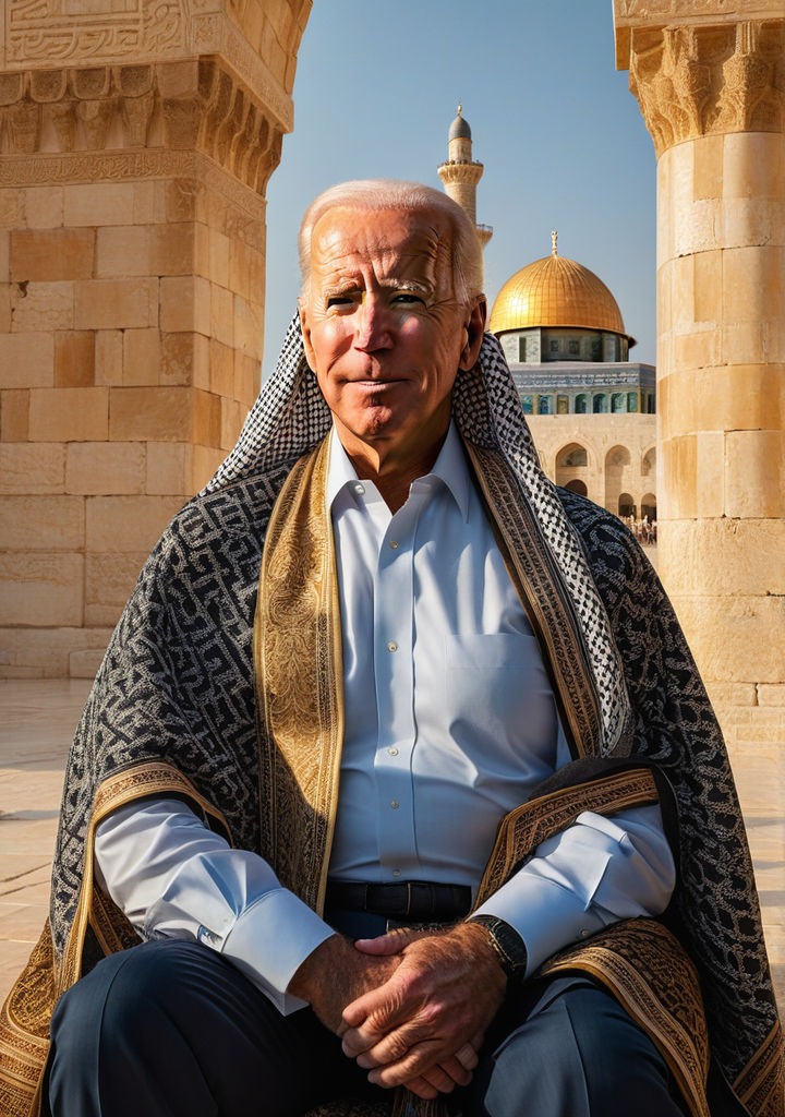 Joe Biden wearing traditional Arabic attire by Houman A. - Playground