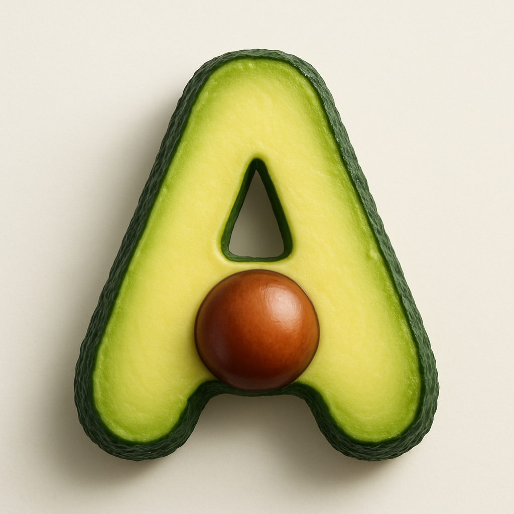 Creative Avocado Slice Monogram Art Photography Monogram