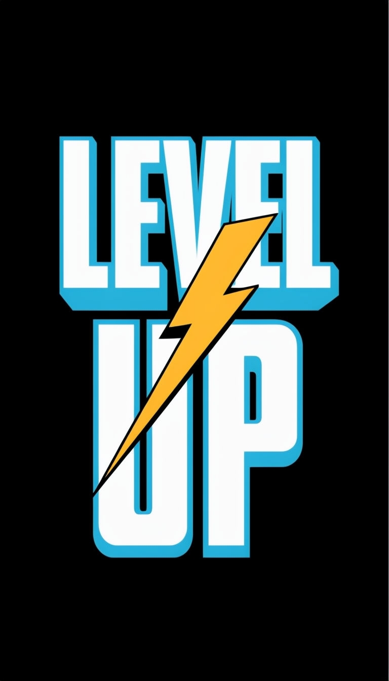 Bold 'LEVEL UP' Motivational Graphic Design Poster