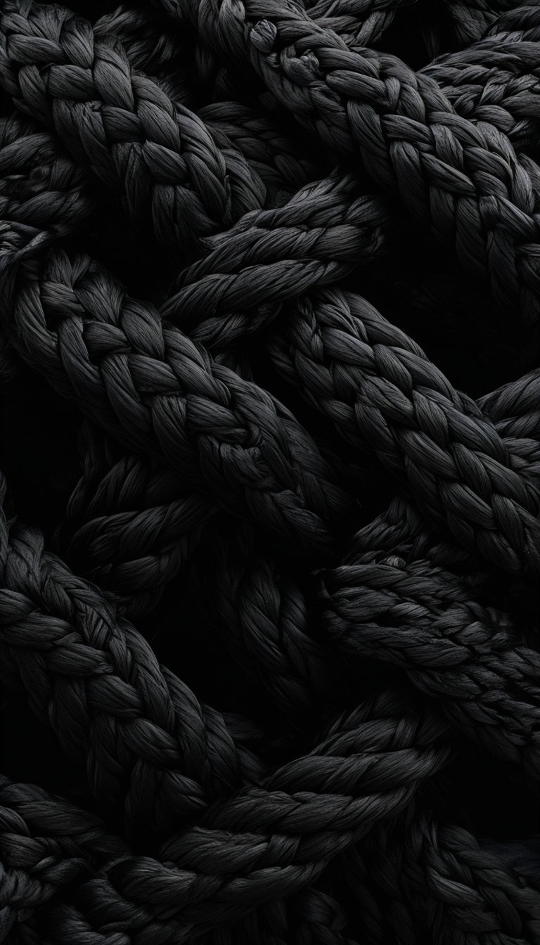 Abstract Black Braided Rope Texture Close-Up Phone Case Cover