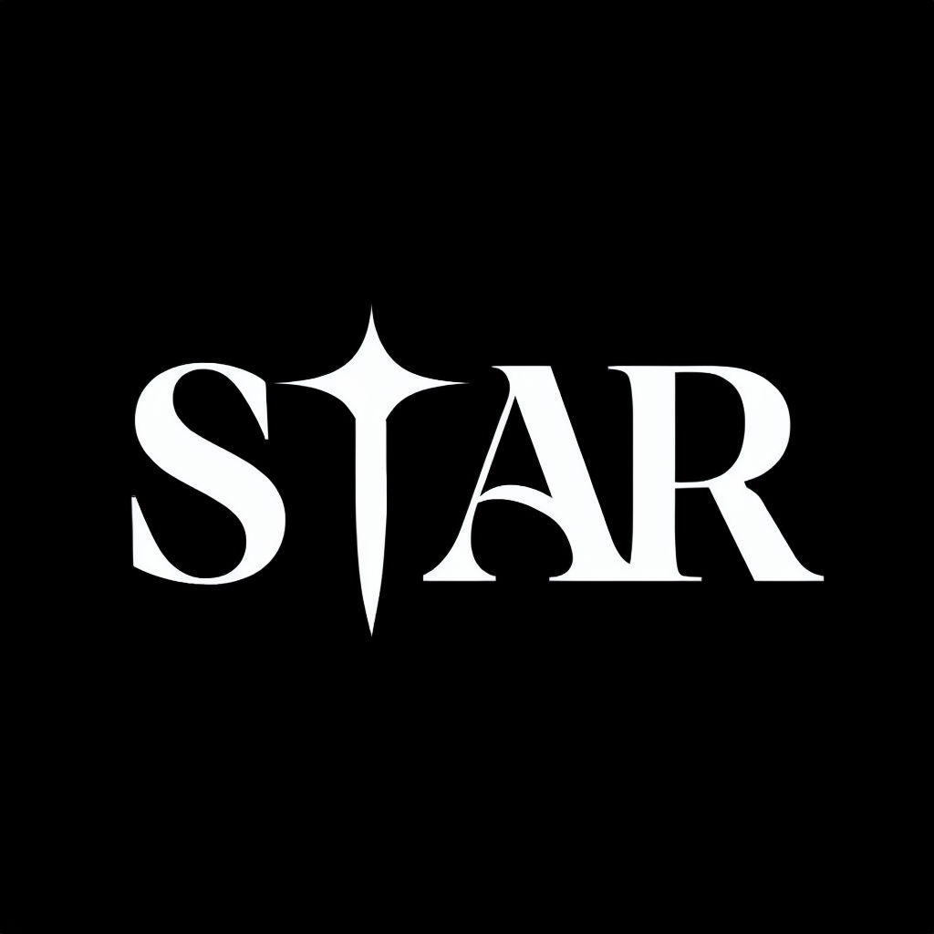 Stylish Minimalist STAR Logo Design with Creative Typography Logo