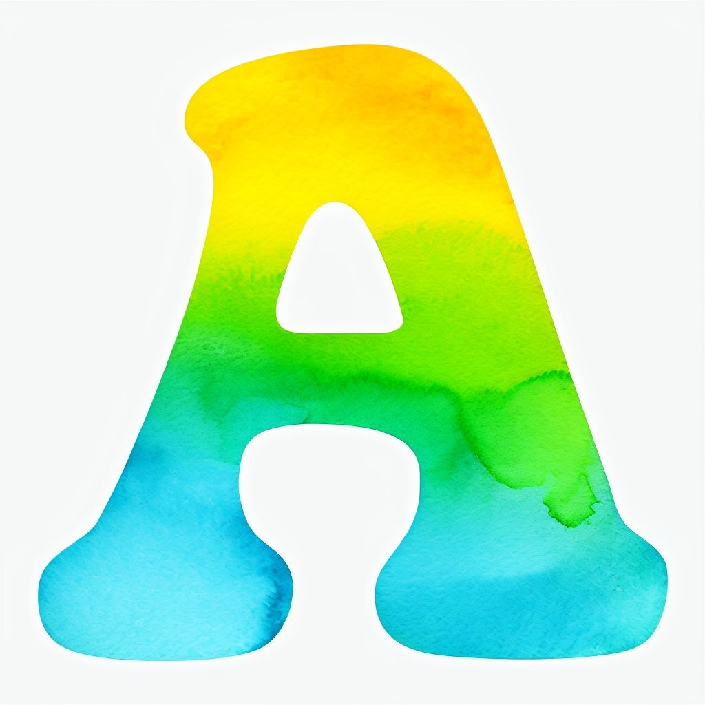 Vibrant Watercolor Letter A Artistic Monogram Design