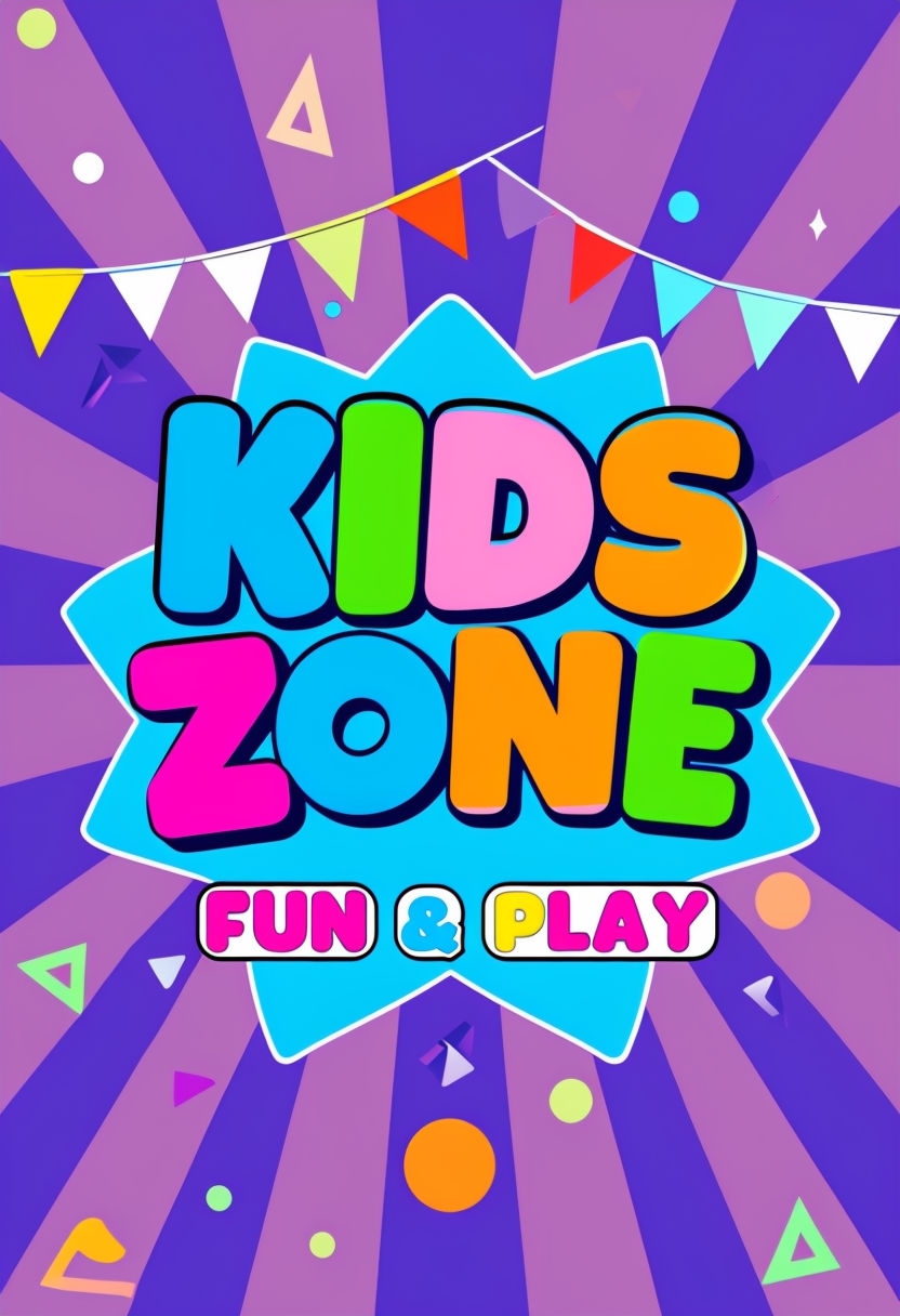 Vibrant Kids Zone Promotional Poster for Fun and Play Event Signs
