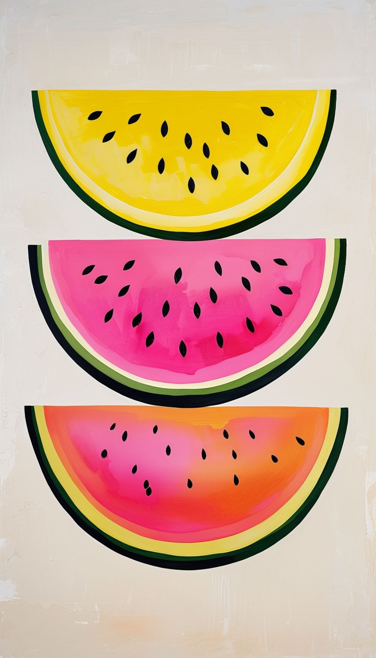 Colorful Modern Watermelon Wedge Illustration Phone Case Cover