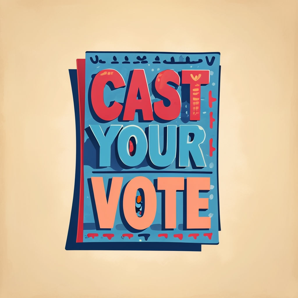 Playful Cast Your Vote Ballot Graphic Art Poster