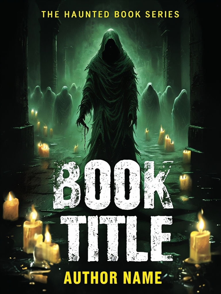 Eerie Hooded Figure in Dark Hall Book Cover for Horror Genre EBook Cover