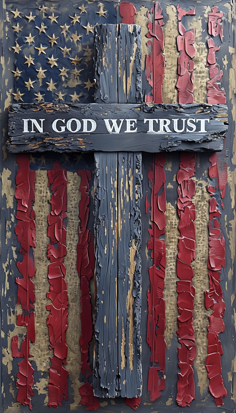 Rustic Wooden Cross With Patriotic American Flag Phone Case Cover