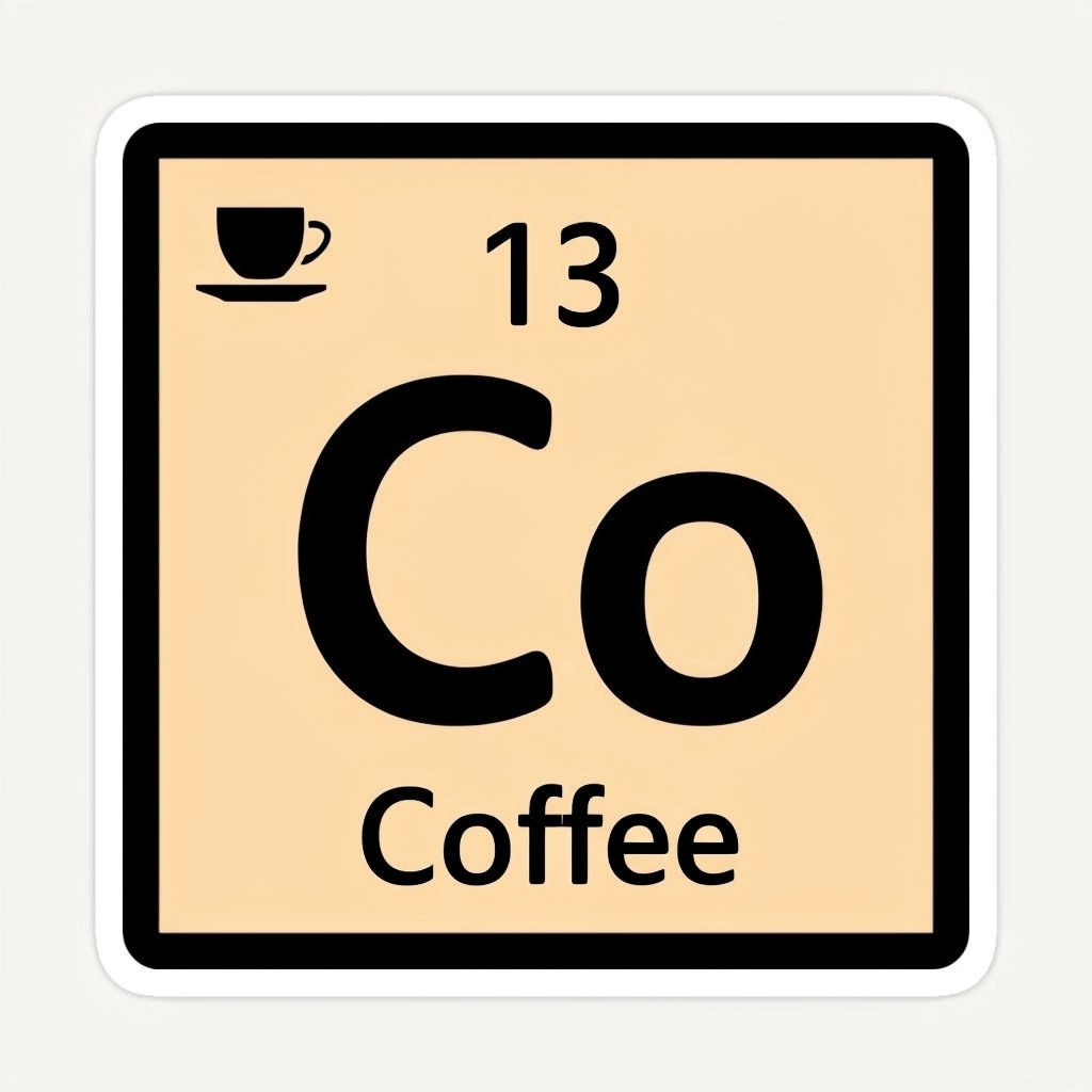 Cobalt Coffee Element Symbol Minimalist Sticker Design Mug