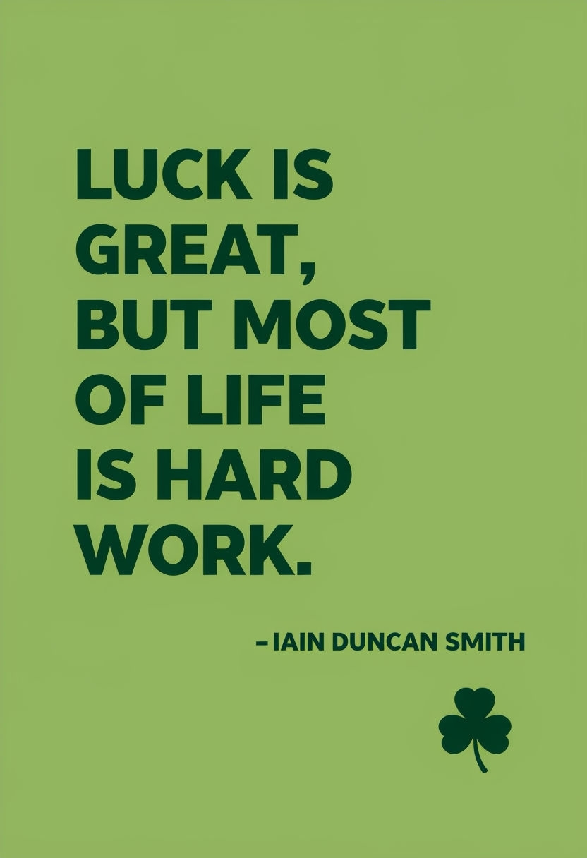 Minimalist Motivational Quote on Hard Work and Luck Social Media Post