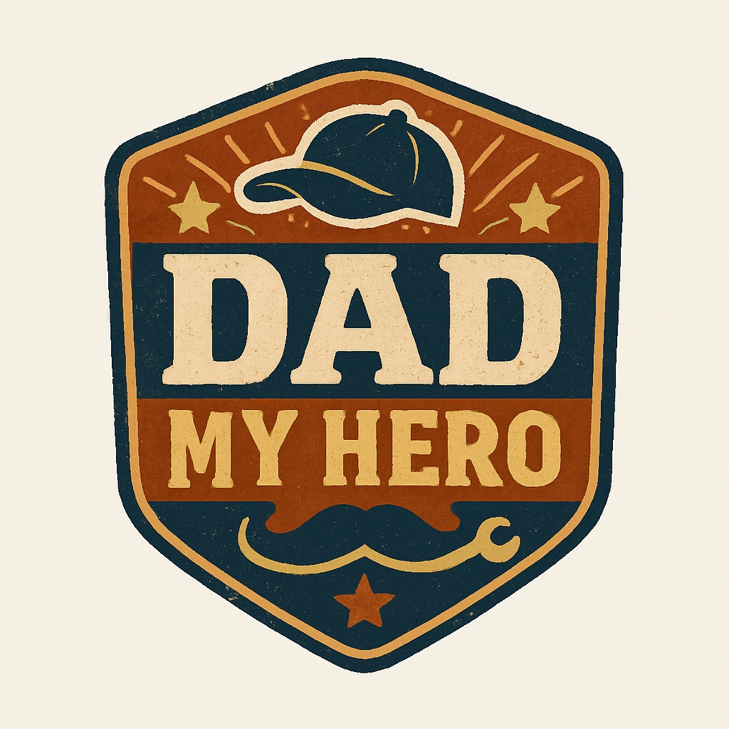 Vintage Father's Day Badge Design Featuring DAD and Mustache Mug