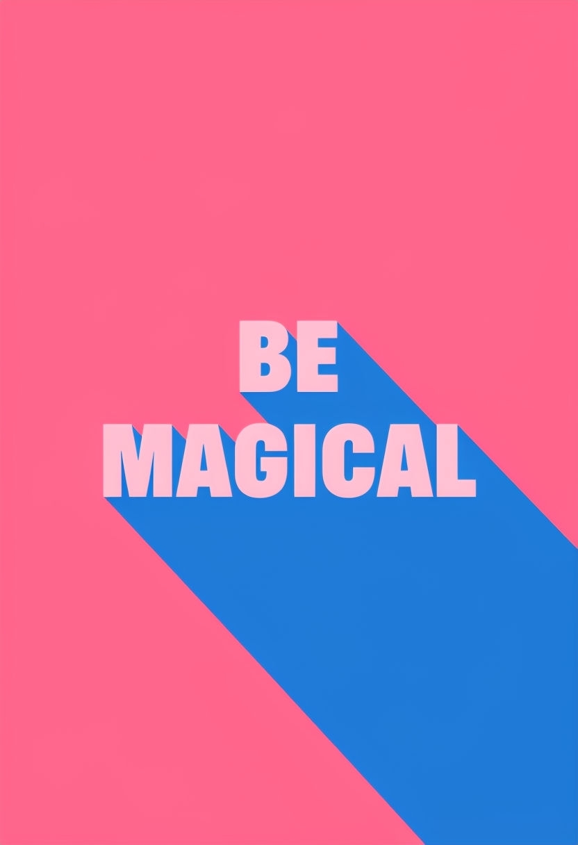 BE MAGICAL Typography Design with Bold Shadows Poster