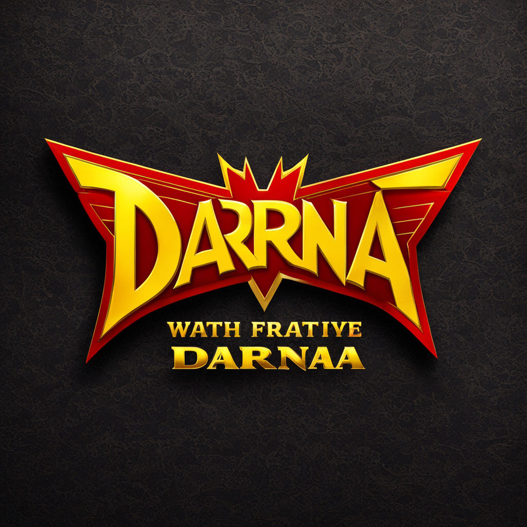 Make a logo for “Darna” with superhero theme in gold and red... by ...