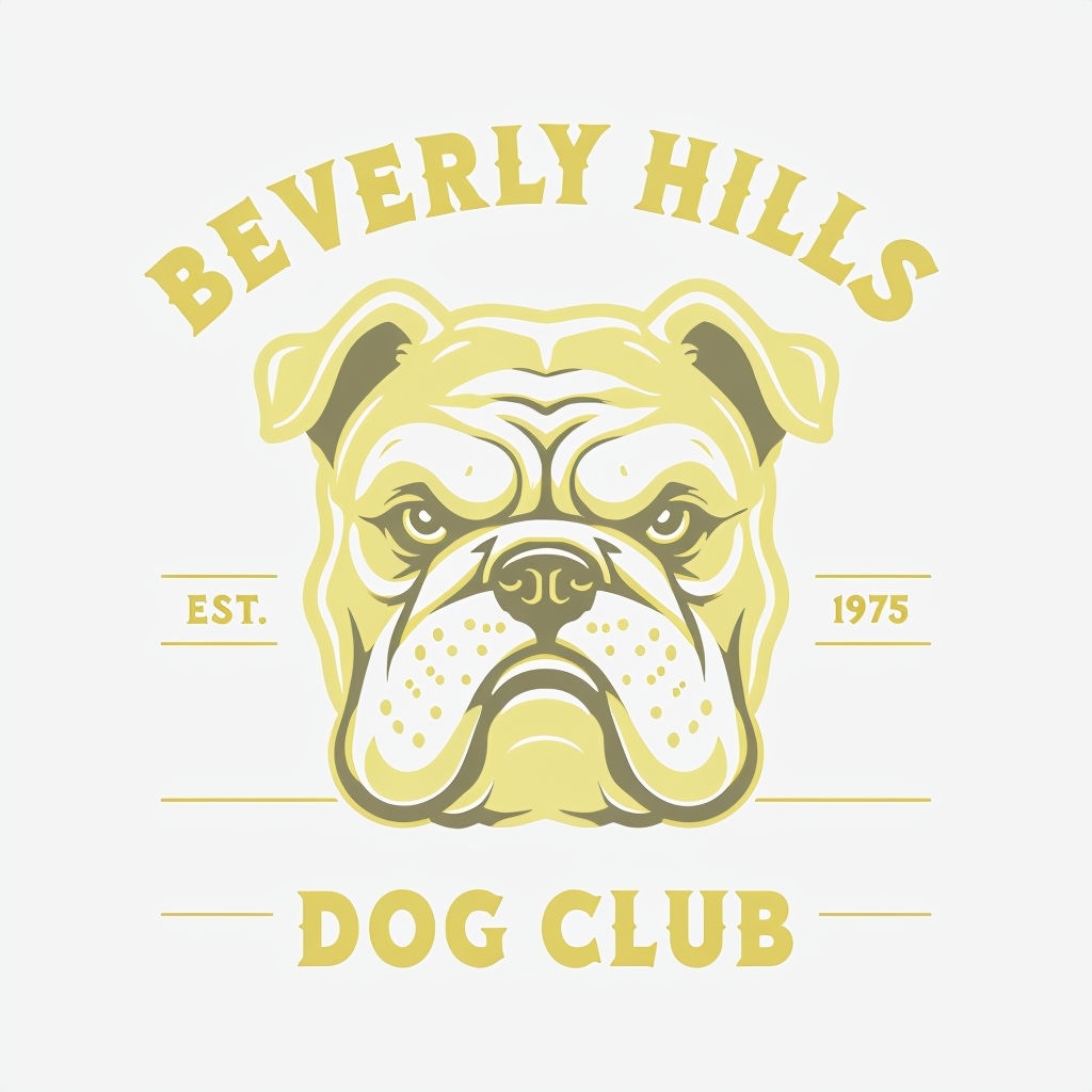 Vintage Bulldog Club Logo Design T-Shirt