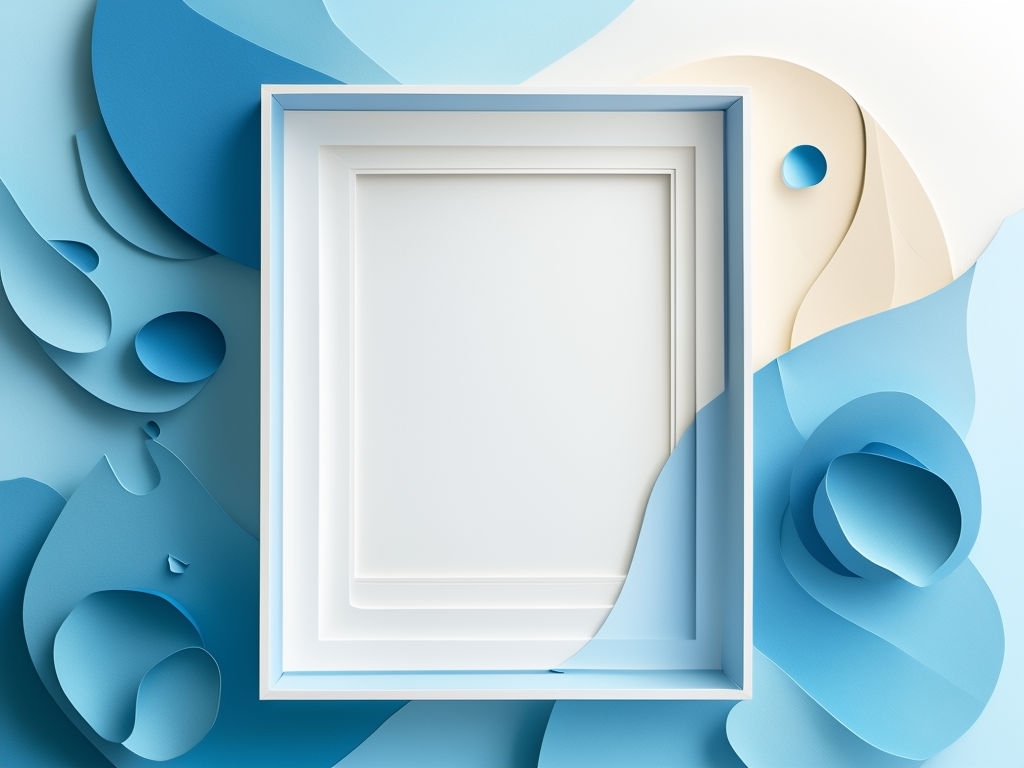 Elegant Minimalist Paper-Cut Art Composition for Modern Branding Mockup