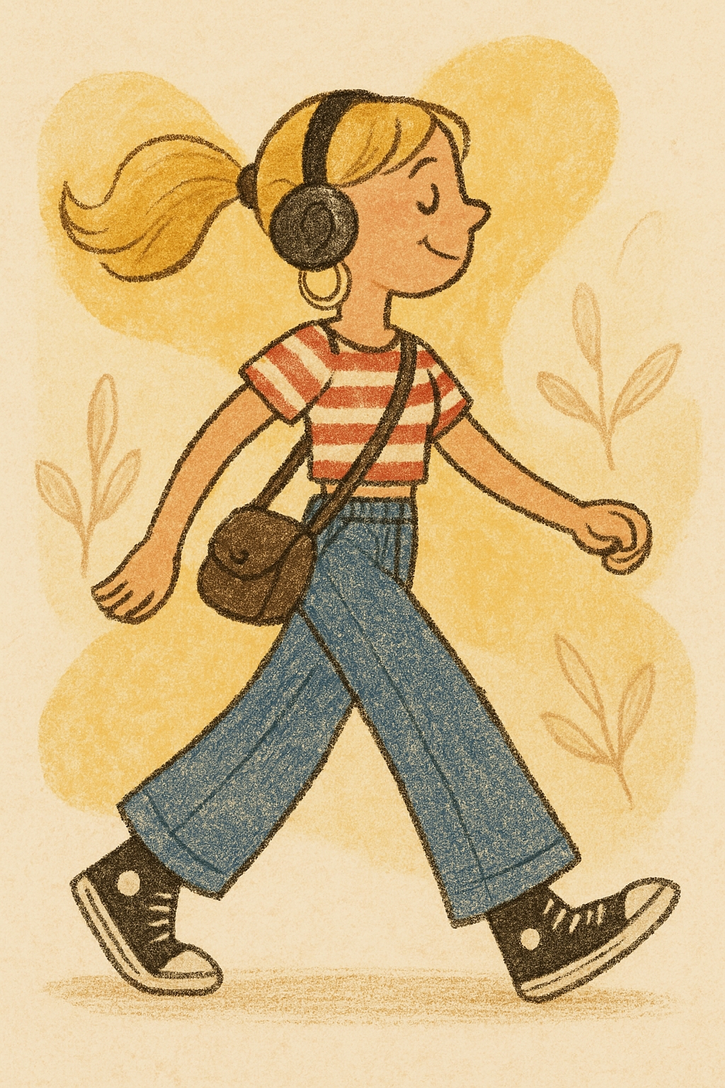 Nostalgic Vintage Cartoon Girl Illustration for Art Category