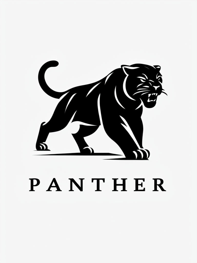 Bold Minimalist Black Panther Logo Design